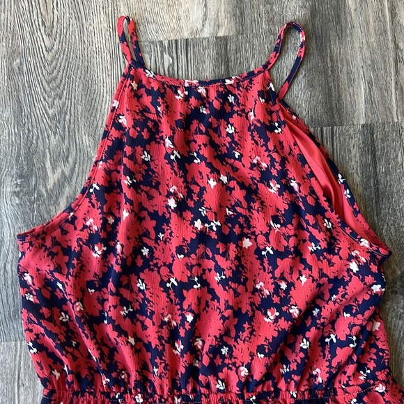 Collective Concepts Dress Red Printed Floral Midi Dress Size Large Petite - Picture 11 of 11